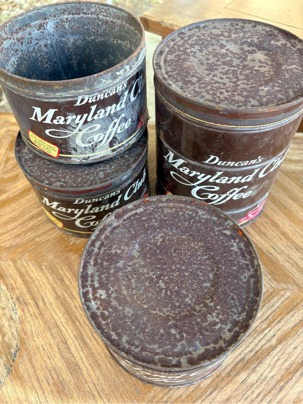 Vintage Duncan’s Maryland Club Coffee Tin Can Lot of 4 Advertising Decor